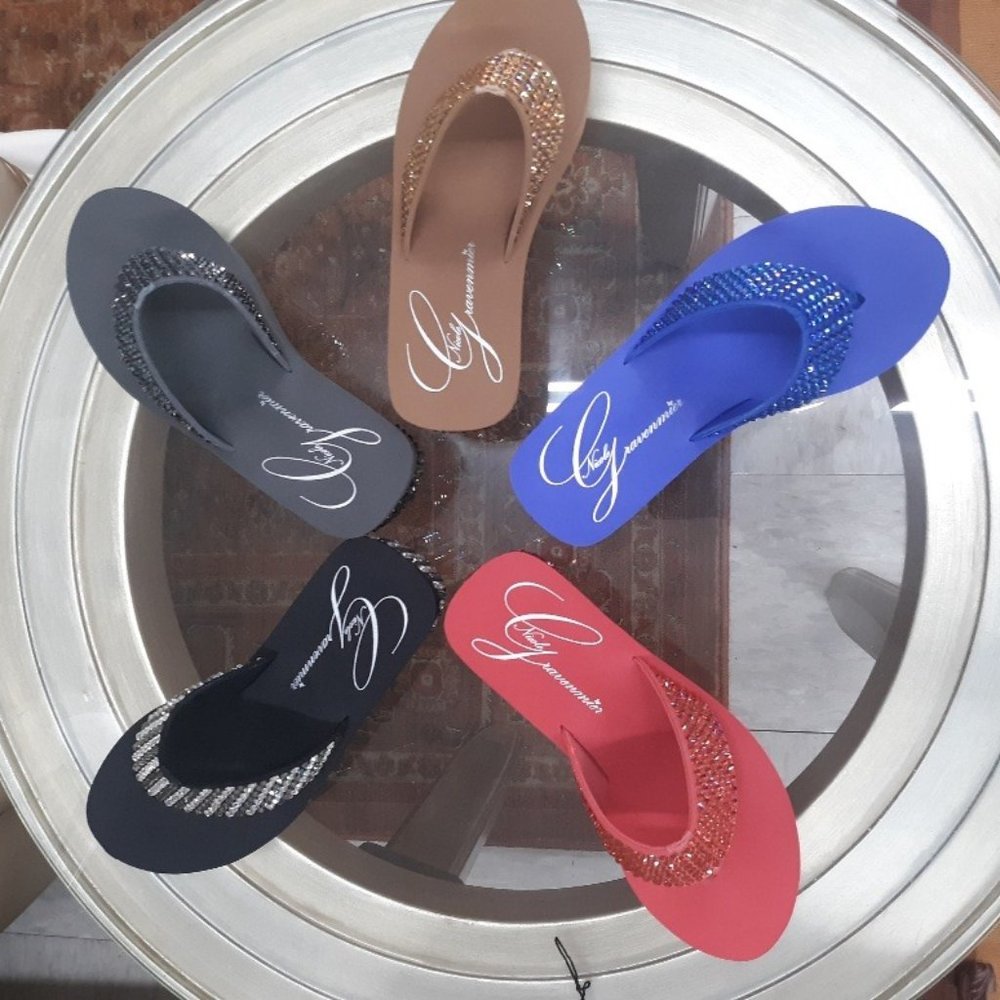 Swarovski Platform Thong Sandals